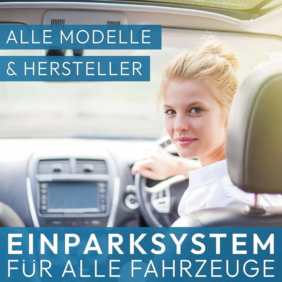VSG24 Premium Einparkhilfe hinten mit Display zum nachrüsten am Auto, PDC Parksensoren hinten mit St