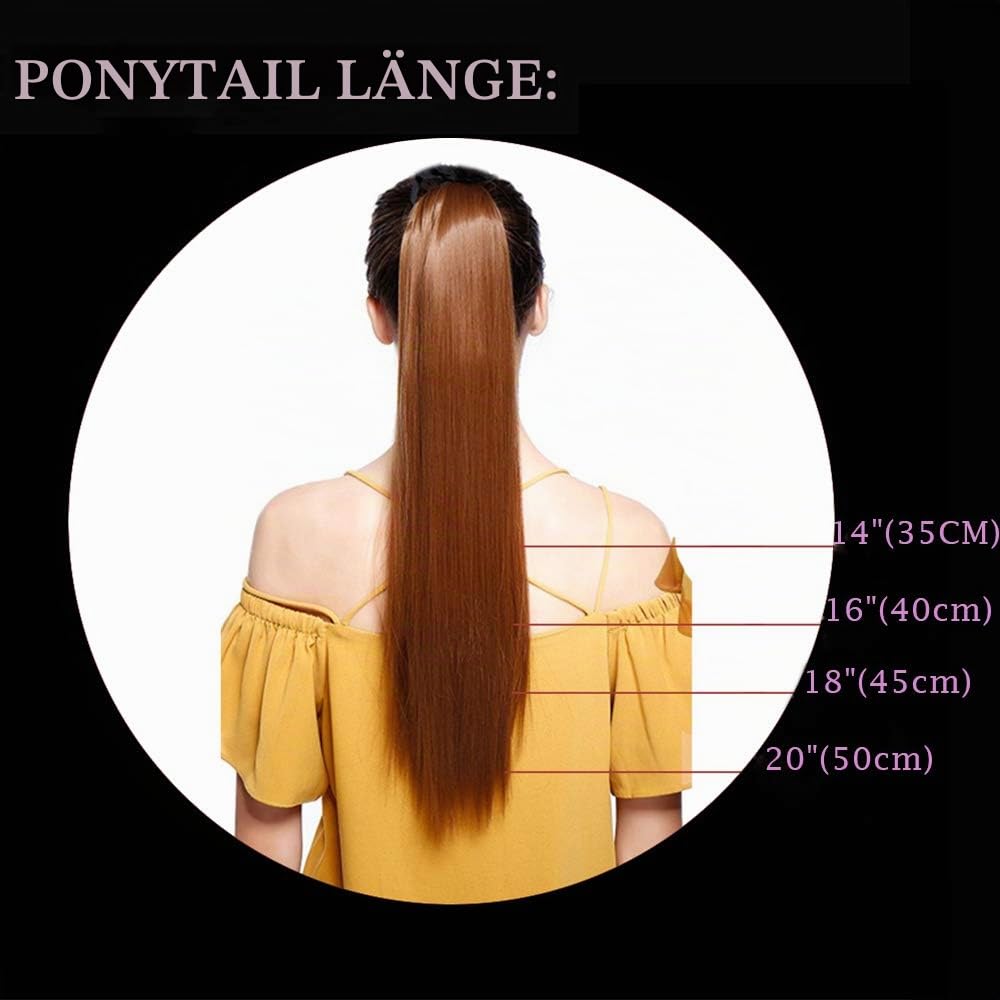 SEGO Pferdeschwanz Haarteil Zopf extensions Ponytail Haarverlängerung clip in Pony Echthaar remy Dun