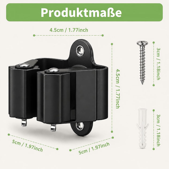 3-H 12 Stück Gerätehalter Set, Besenhalterung Wand Gartengerätehalter Besenhalter, Wandhalterung für
