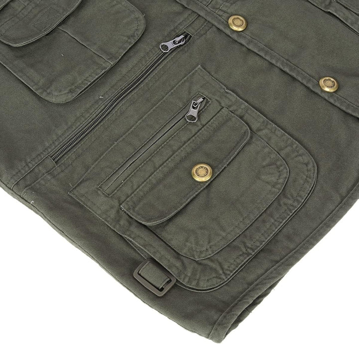 YOUTHUP Weste Herren Anglerweste Outdoor Ärmellose Fotografie Jagd Sportweste Multi-Tasche Leicht Kn