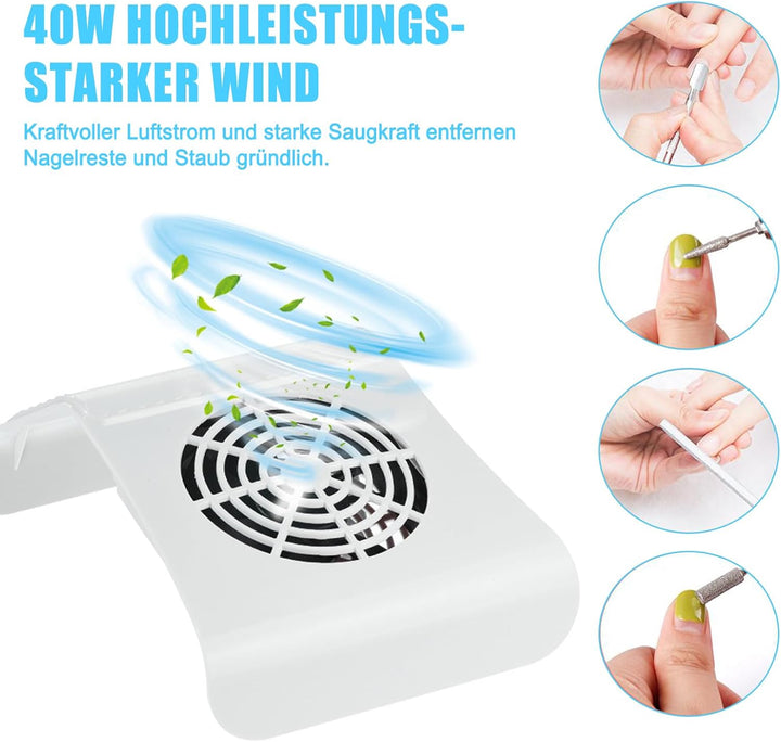Staubabsaugung Für Nägel - Nagelstaub-Sammelmaschine, professioneller Nagelfilter Mit Wiederverwendb