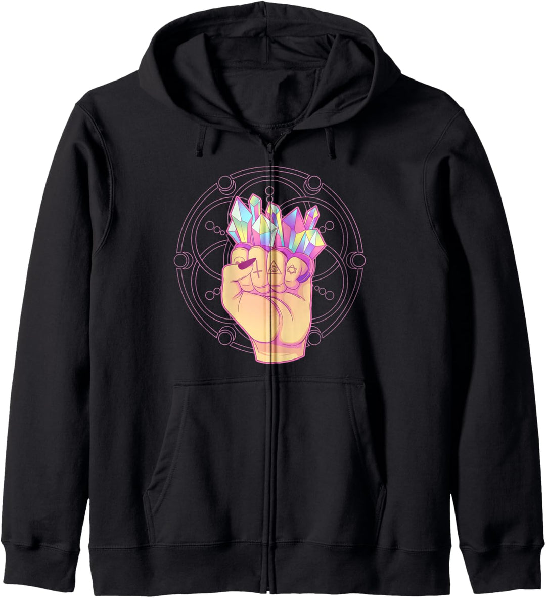 Pastell Goth Kristall Faust Kawaii Kapuzenjacke