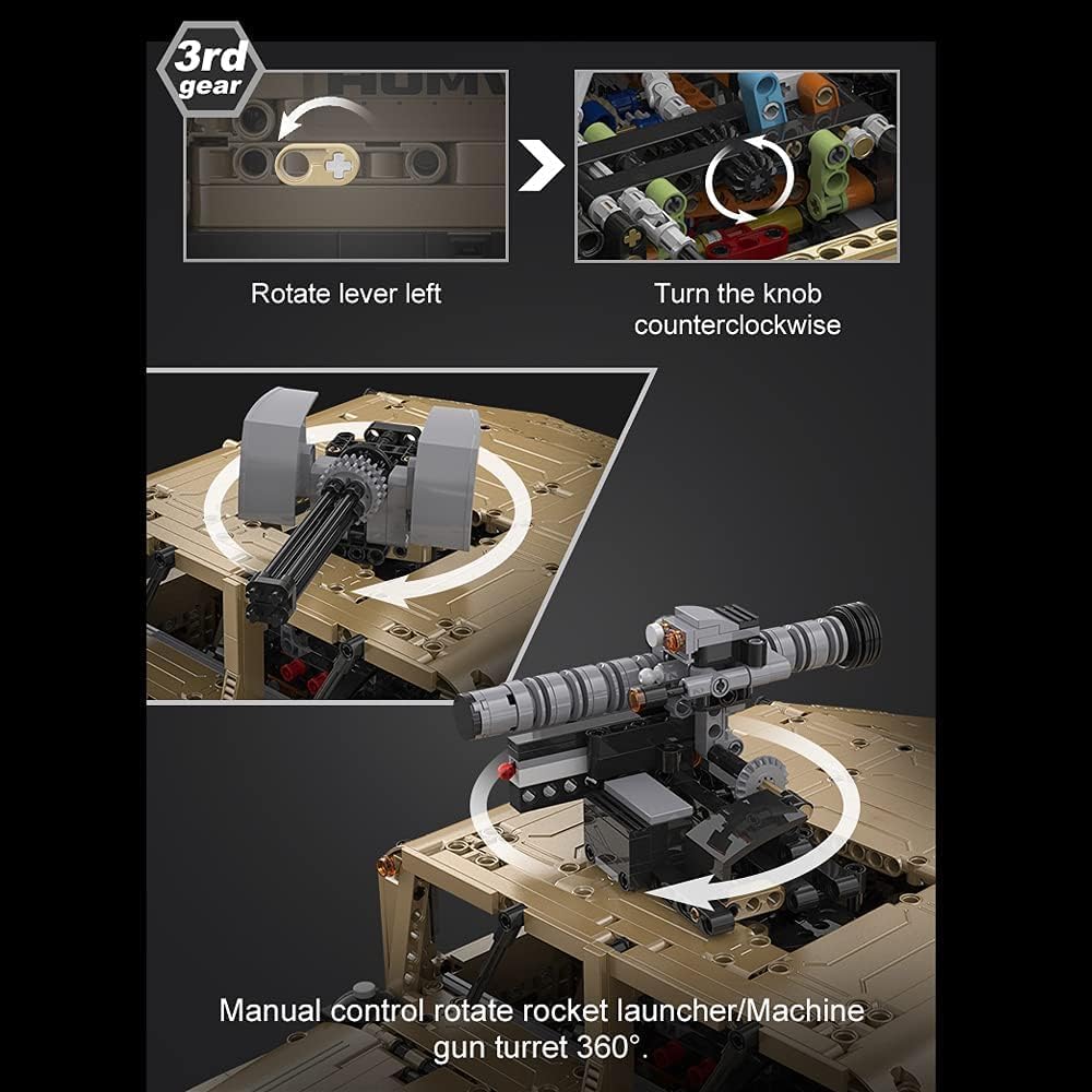 CaDA Master C61036W Hanma H1 1:8 Technologie Off-Road Fahrzeug Klemmblöcke, 3935 Stücke SUV, 4x4 gro