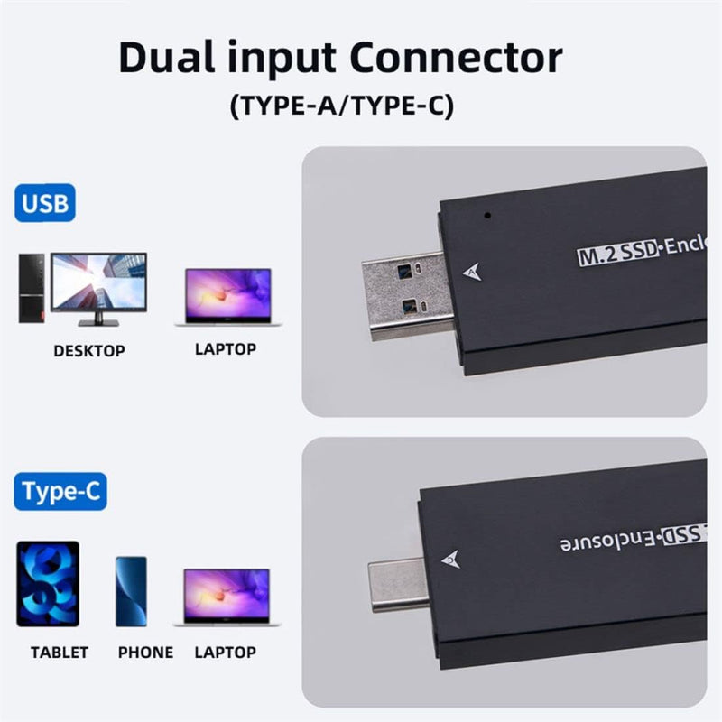 CY M.2 auf USB Adapter,NVME M-Key M.2 NGFF SATA SSD auf USB 3.0 Typ A ＆ Typ C Combo PCBA Fall 2230/2