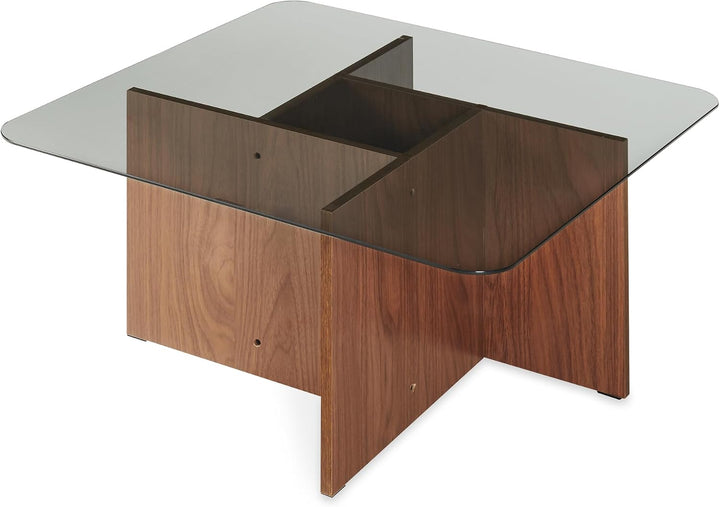 [en.casa] Couchtisch Benexjö Wohnzimmertisch 70 x 70 x 36 cm Beistelltisch Couch Sofatisch mit Glasp