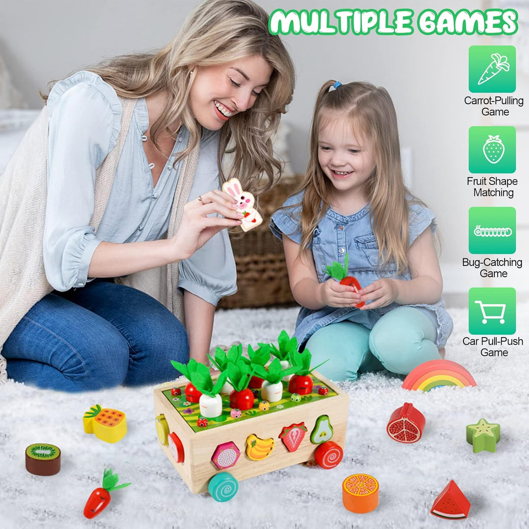 Kiztoys® Montessori Spielzeug Ab 1 Jahr Holzspielzeug 7-in-1 Farmspiel Motorikspielzeug Aus Holz Ste