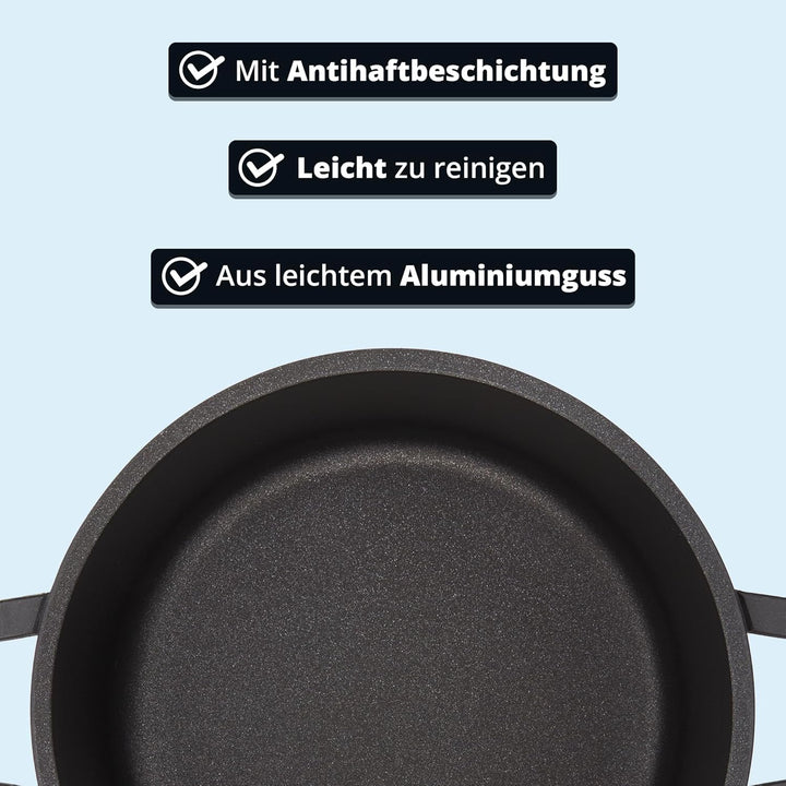 KHG Topf Kochtopf 28 cm Induktion Antihaftbeschichtung XXL Gemüsetopf Grossraumtopf 10 Liter | Schwa