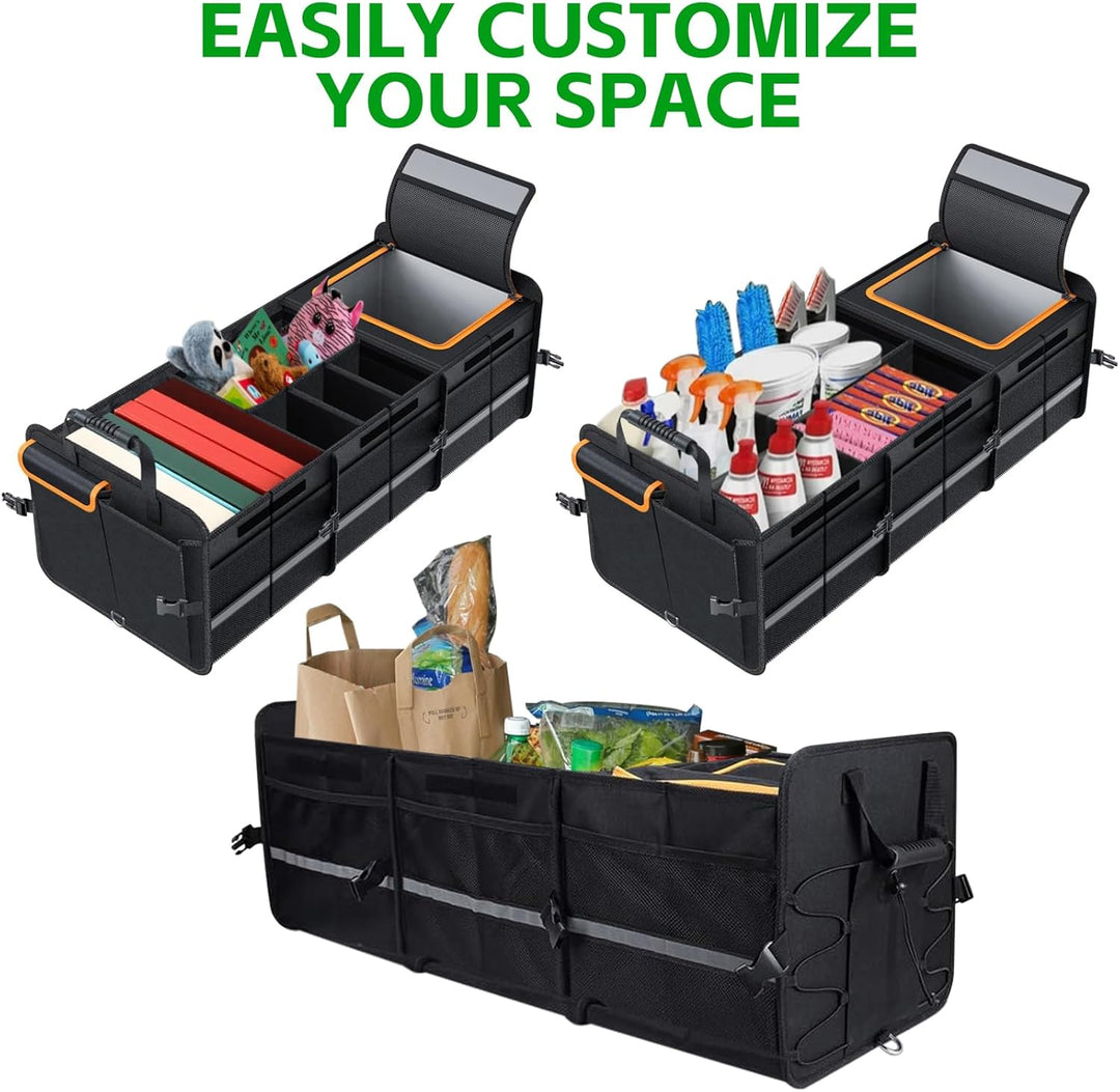 Kofferraum Organizer, Kofferraumtasche mit Kühltasche, Faltbarer Auto Kofferraum Organizer Box mit m