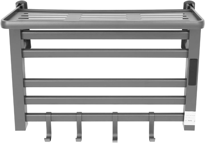 Elektrischer Handtuchwärmer, Wandmontage, Beheizter Handtuchhalter, Aluminiumlegierung, Grau, 5 Stäb