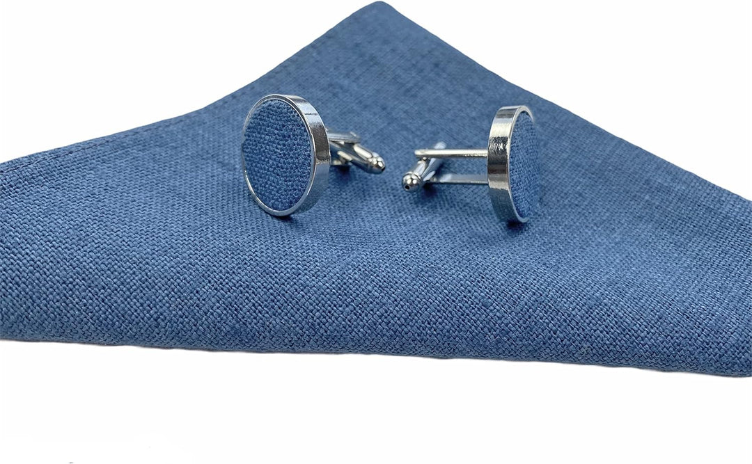 Leinen Accessoires: Fliege, Hosenträger, Einstecktuch, Manschettenknöpfe für Herren, Voll Einstellba