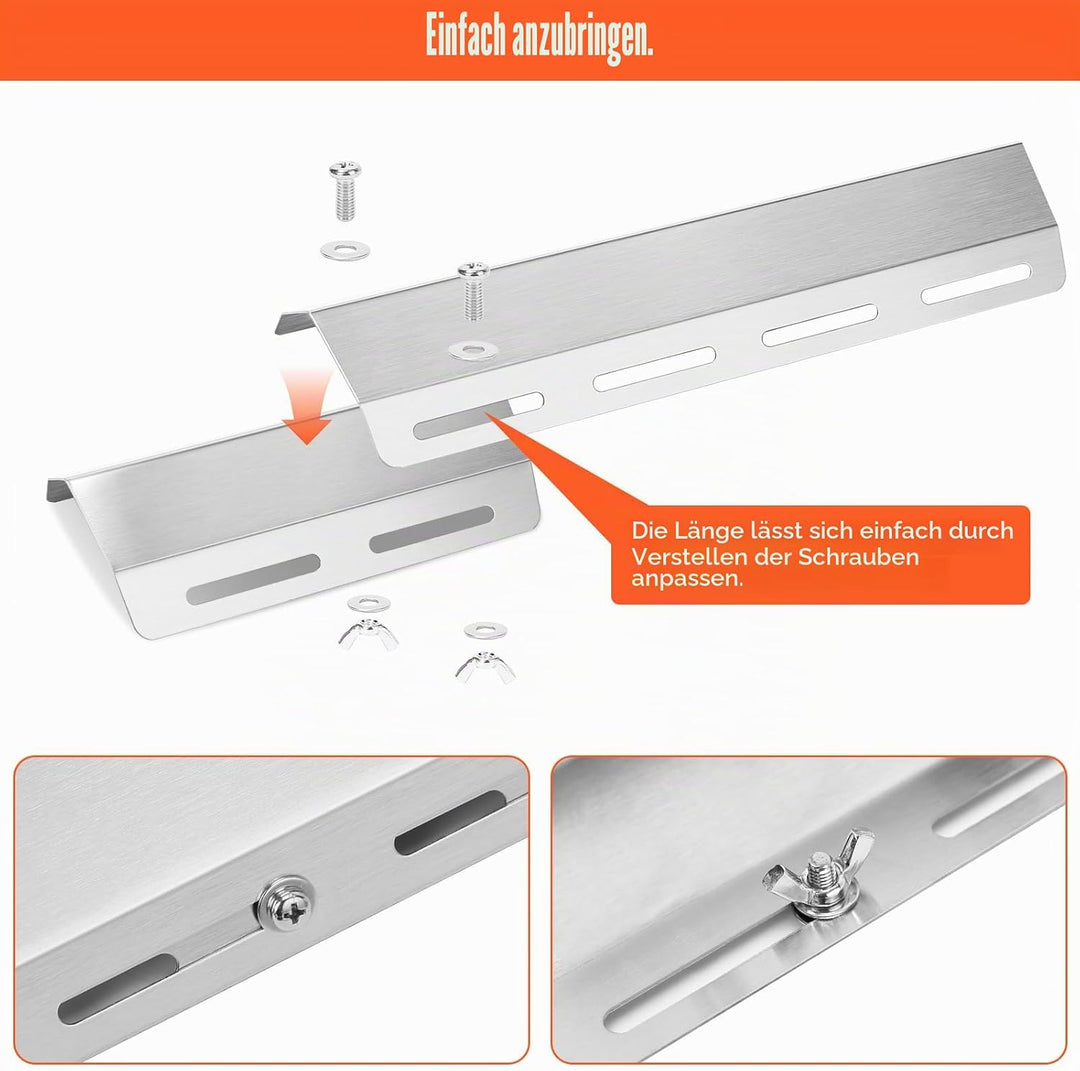 GFTIME 30-72cm Brennerabdeckung Universal Gas Grill Ersatz Edelstahl Heizplatte für Enders, Taino, P