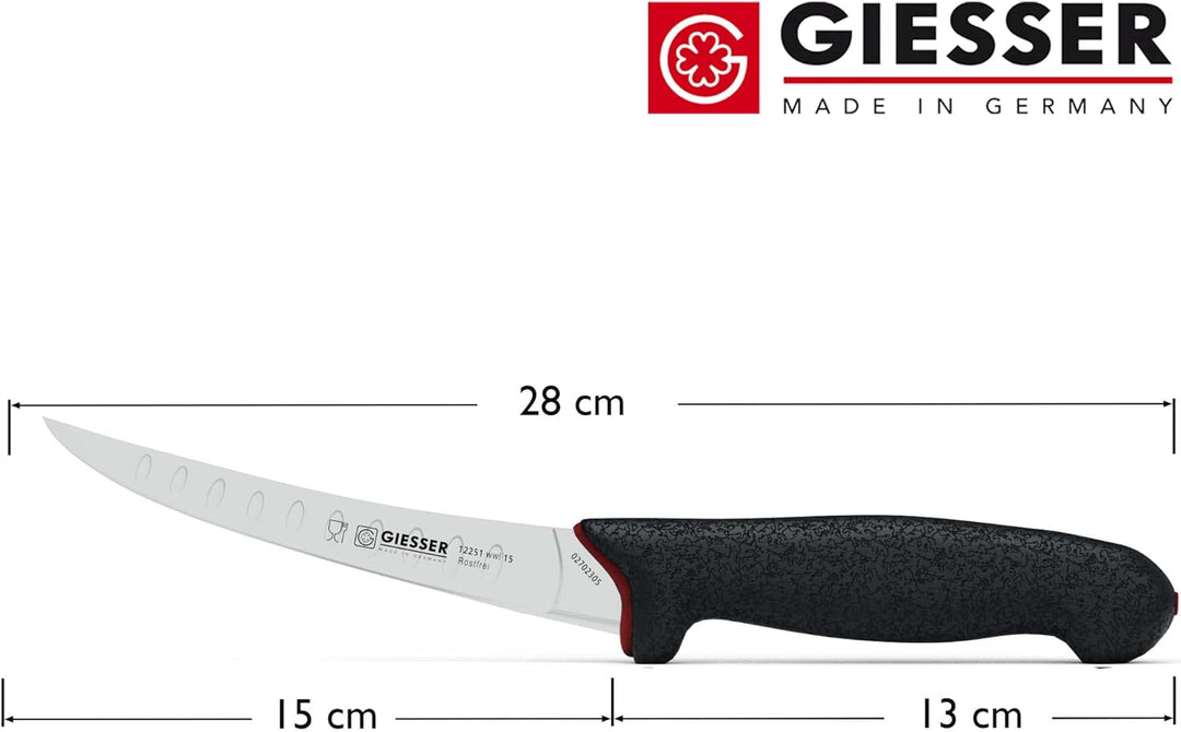 Giesser seit 1776 - Made in Germany - Ausbeinmesser rutschfest PrimeLine, 15 cm Klinge mit Kullen, s
