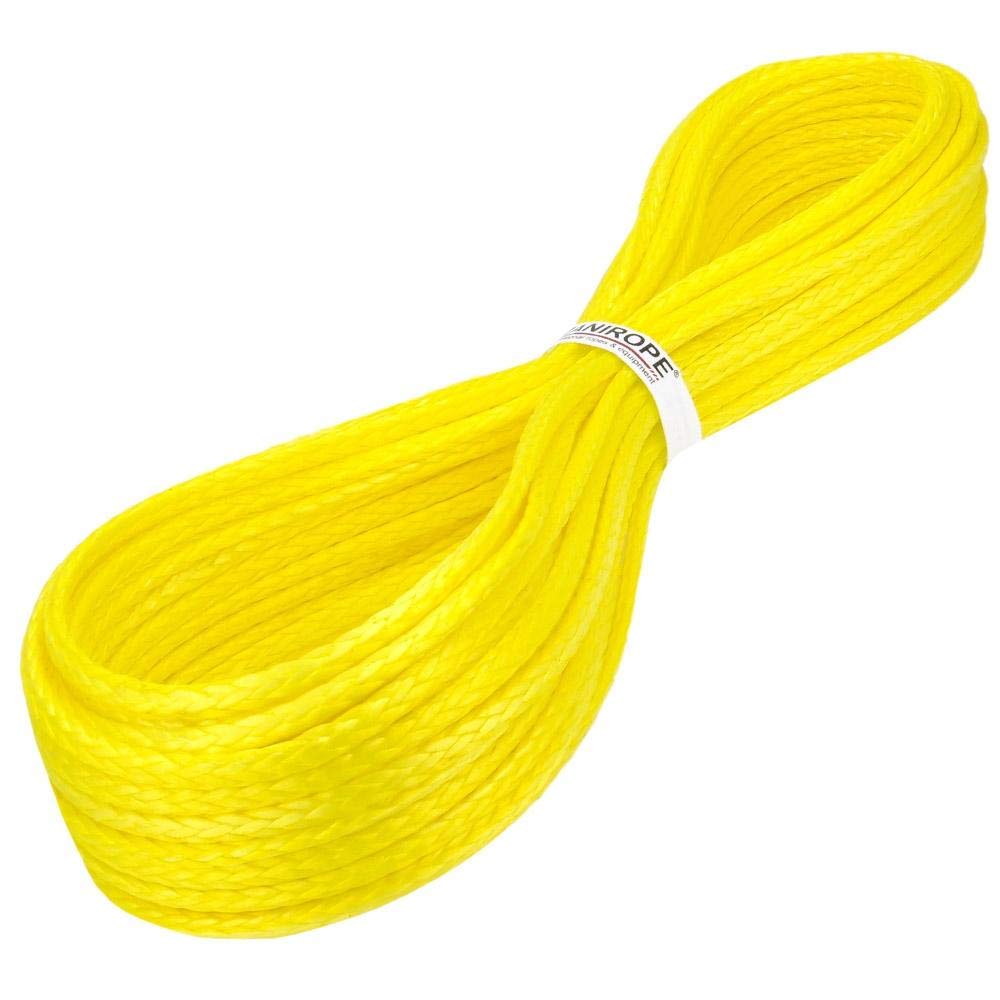 Kanirope® Dyneema Seil PRO 4mm 10m Gelb 12-fach geflochten SK78 verstreckt beschichtet, 10m Gelb