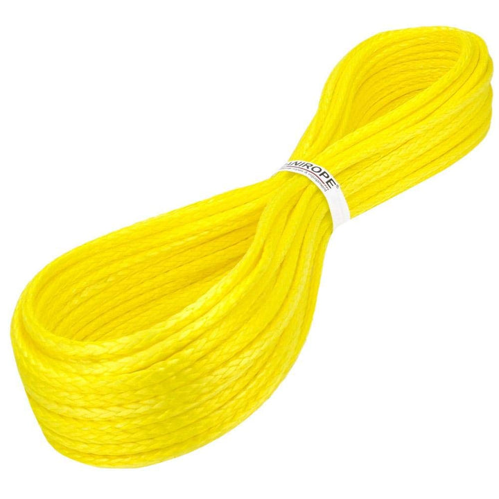 Kanirope® Dyneema Seil PRO 4mm 50m Gelb 12-fach geflochten SK78 verstreckt beschichtet, 50m Gelb