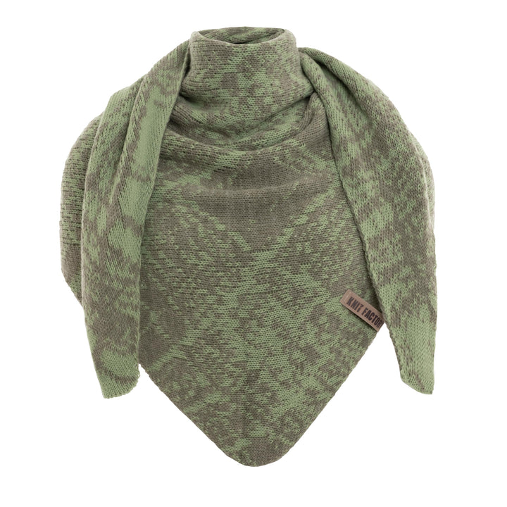 KNIT FACTORY - Dreiecksschal Lea - Damen Strickschal mit Wolle - Umschlagtuch für den Herbst und Win