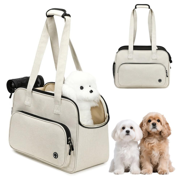 CEWROM Hundetasche für Kleine Hunde und Katzen mit grossen Taschen, Leichte & Atmungsaktive Haustier
