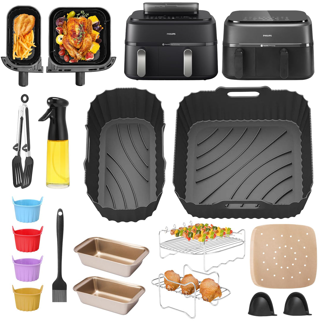 Airfryer Zubehör für Philips Dual Basket Airfryer 3000 Serie,Heissluftfritteuse Zubehör für Philips