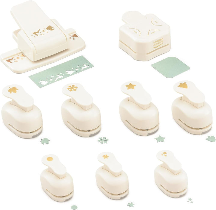 Vaessen Creative Stanzer Set - Motivstanzer - Weihnachten - 9 Stück - Tonpapier und Bastelmaterial b