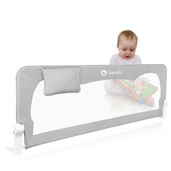 LIONELO Hanna Bettgitter Rausfallschutz 150 cm x 66 cm, zusammenklappbar um 180 Grad, luftiges Netz,