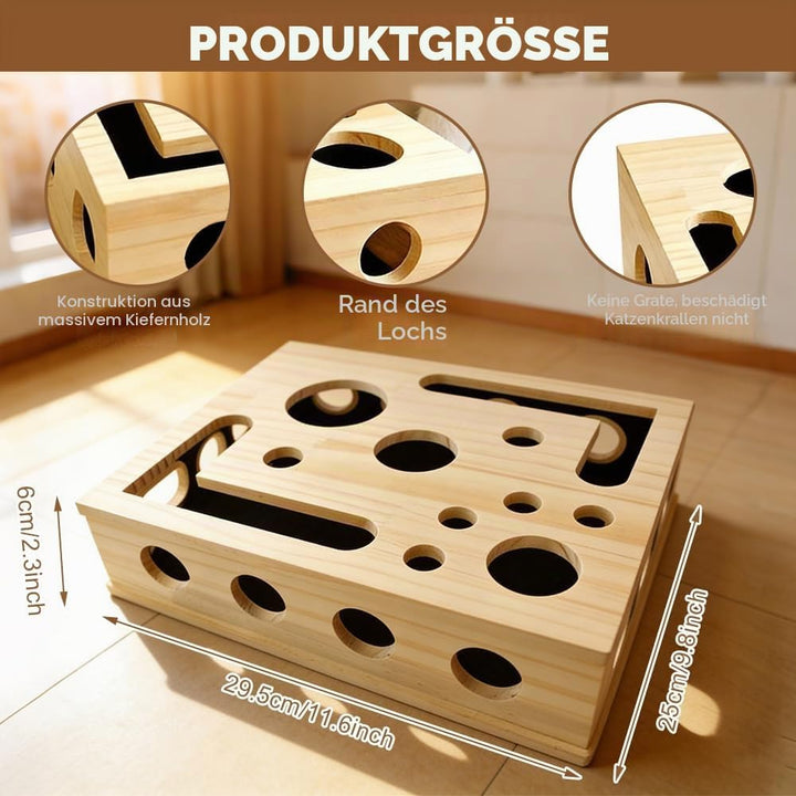 Katzen Krallenfeiler Spielbox, Krallenpflege Board & Interaktives Kratzspielzeug für Katzen, 30x25 c