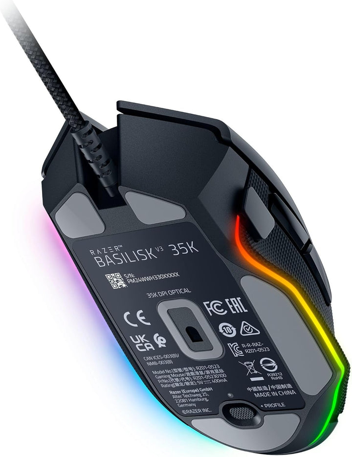 Razer Basilisk V3 35K - Vollständig anpassbare ergonomische kabelgebundene Gaming-Maus - Focus Pro 3