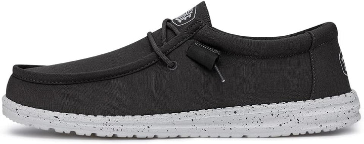 Hey Dude Herren Wally Slub Canvas Moc Toe Shoes 40 EU Dunkelgrau, 40 EU Dunkelgrau