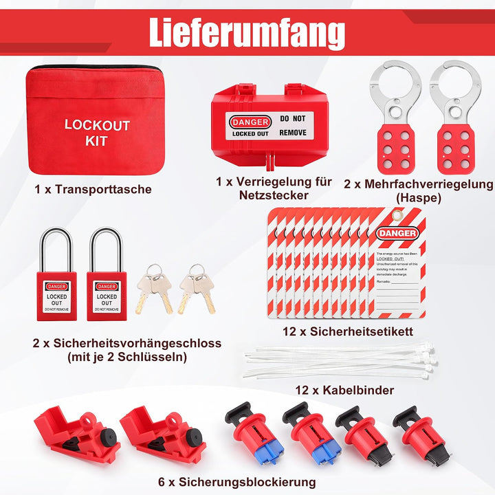 Elektrischer Leistungsschalter-Verriegelungs- und Kennzeichnungssatz Sicherheitsvorhängeschloss Loto