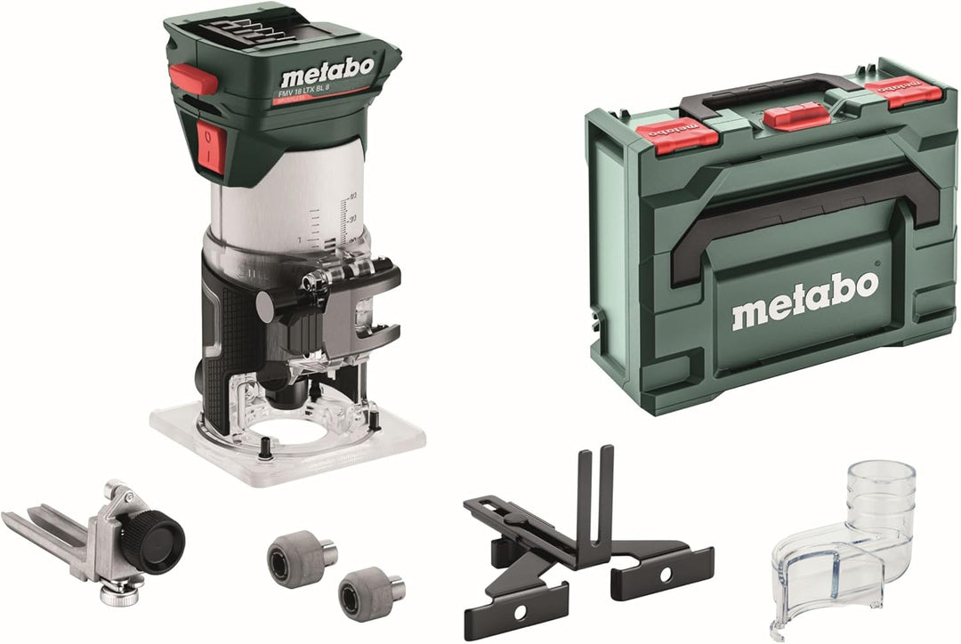 metabo Akku-Kantenfräse FMV 18 LTX BL 8-18V, Brushless-Motor, 4800-29000 U/min, 6/8 mm Spannzange, m