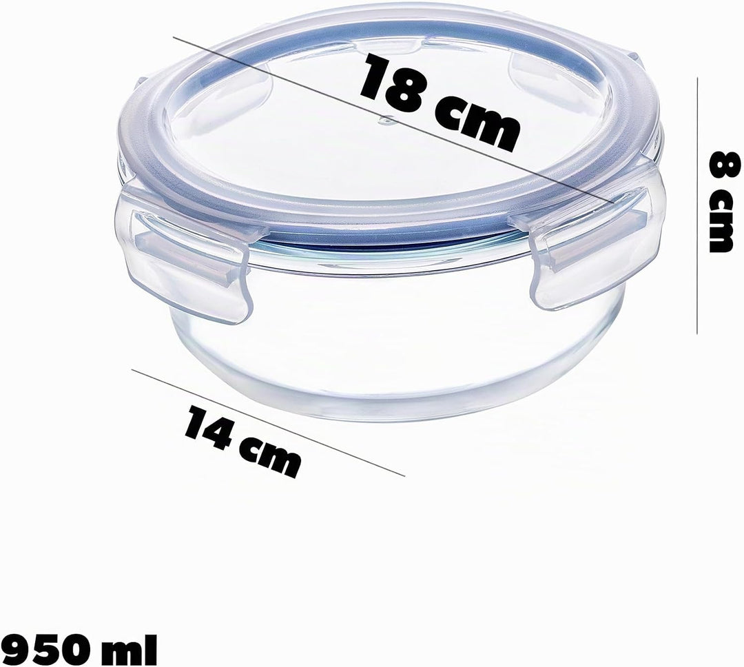 KADAX 3er Set Hitzebeständige Glasbehälter mit Deckel, Lebensmittelbehälter aus Robustem Glas, Aufbe