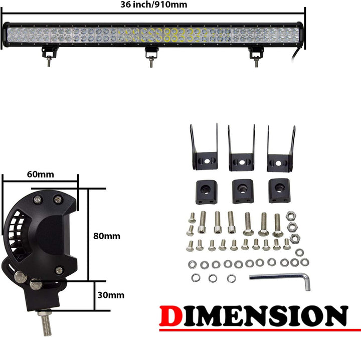 SKYWORLD LED Arbeitsscheinwerfer Bar 36 zoll 91cm 234W Zusatzscheinwerfer 12V 24V Auto Scheinwerfer