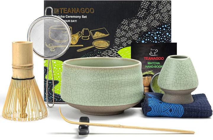 TEANAGOO Matcha Set| Matcha Besen|Matcha Tea Set | Matcha Schale| Matcha Whisk,Schaufel, Sieb, Match