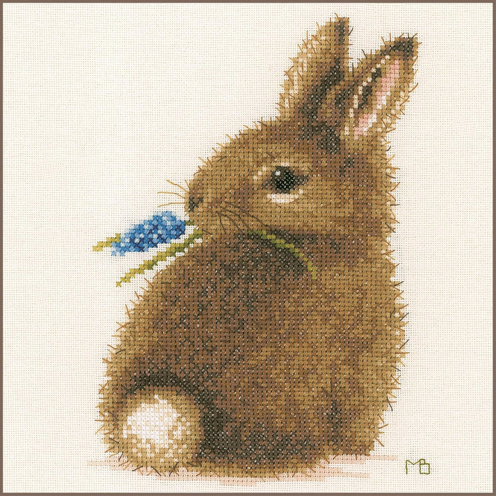 Lanarte PN-0175627 MB Kaninchen Zählmuster Kreuzstichset, Baumwolle, mehrfarbig, ca. 16 x 21 cm / 6,