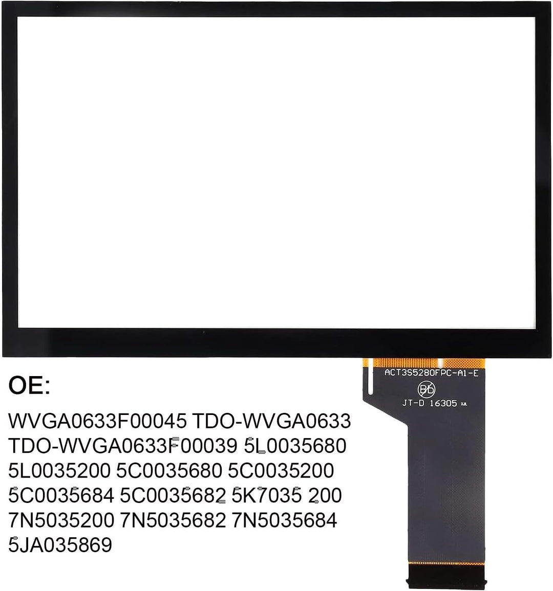 Touchscreen Glass, LCD Display Media Screen Digitizer TDO-WVGA0633F00039 Replacement for MIB Passat