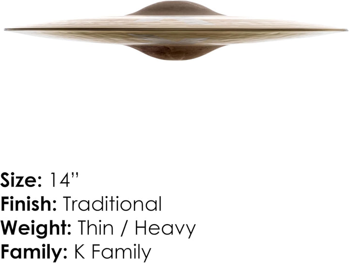 Zildjian K Custom Series - 14" Sweet Hi Hat Pair, 14"