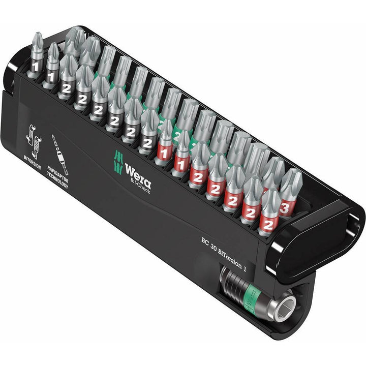 Wera 05057430001 Sortiment, Bit-Check BiTorsion 1, 30-teilig, Stück Bit-Check 30, Bit-Check 30