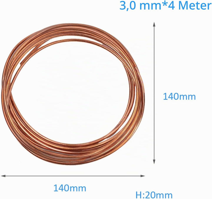 zxxin-Kupferdraht 2mm 3mm 4mm DIY Reines Kupferdraht, blosser Kupferkabel-Kabel T2 Kupferdraht, Wick