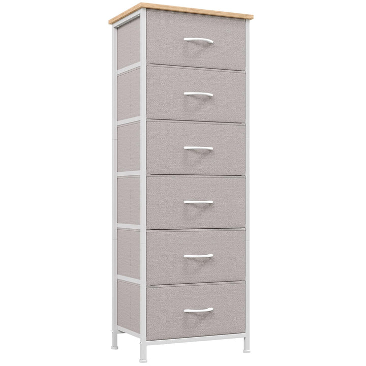 Somdot Kommode mit Schubladen aus Stoff für Schlafzimmer, Kommode Wohnzimmer Flur, Komodenschrank Sc