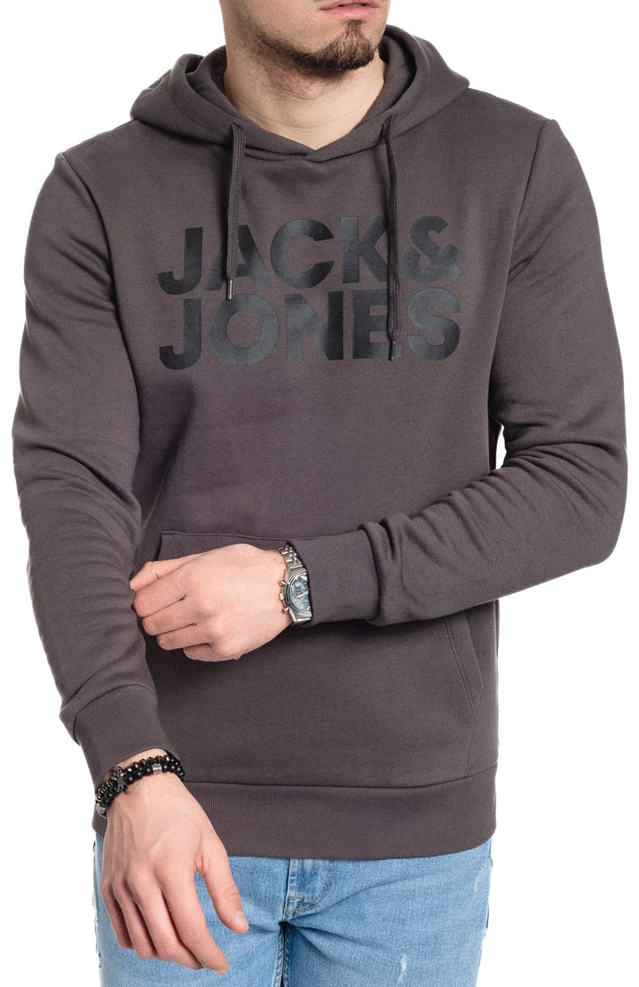 JACK & JONES Herren Jjecorp Logo Sweat Hood Noos Kapuzenpullover S Asphalt (Reg/ Large Print ), S As