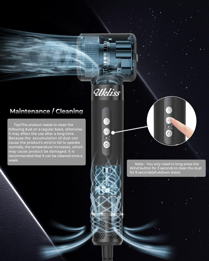 Air Styler 7 In 1, 110000 U/Min Hochtouriger Motor Haartrockner Warmluftbürste Set Mit 7 Aufsätze, T