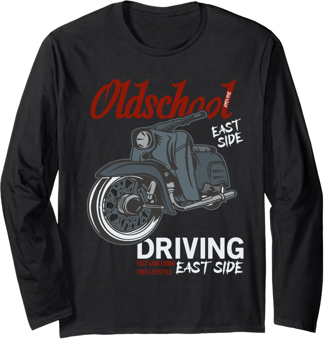Oldschool Schwalbe Tuning KR51 Simson DDR Mofa Moped Langarmshirt