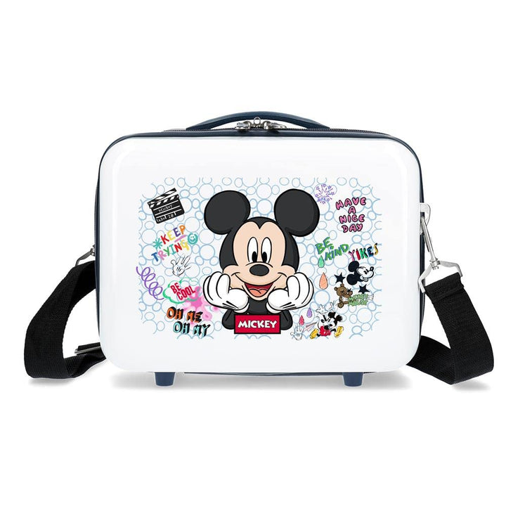 Disney Mickey Be Cool Anpassbarer Kulturbeutel mit blauem Schultergurt 29 x 21 x 15 cm, starres ABS,