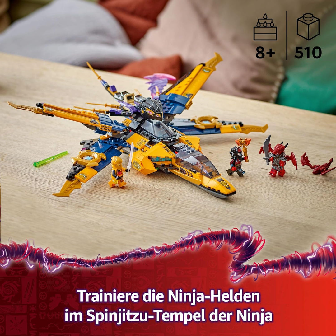 LEGO NINJAGO Ras und Arins Super-Sturmflieger - Spielzeug mit Drohne, Shootern, Klingen und Triebwer