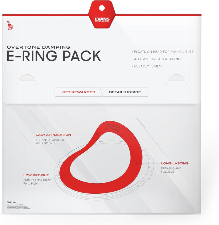 Evans E10ER1 25,4 cm (10 Zoll) Dämpfungsringe (10er Pack) Füllstoff-Packung (10er-Pack) 10" x 1", Fü