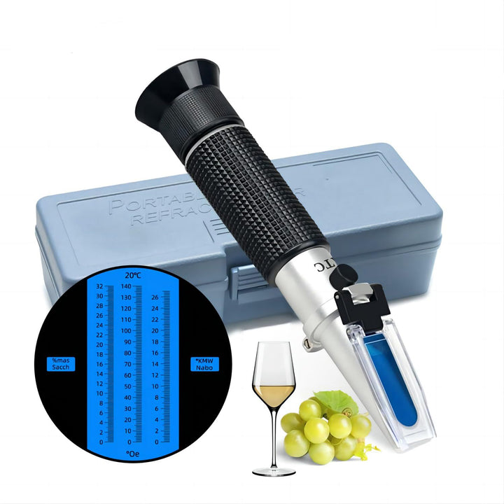 Winegrower Refractometer, 0-32 Brix, 0-140 Oechsle, 0-27 KMW, Automatische Temperaturkompensation (A