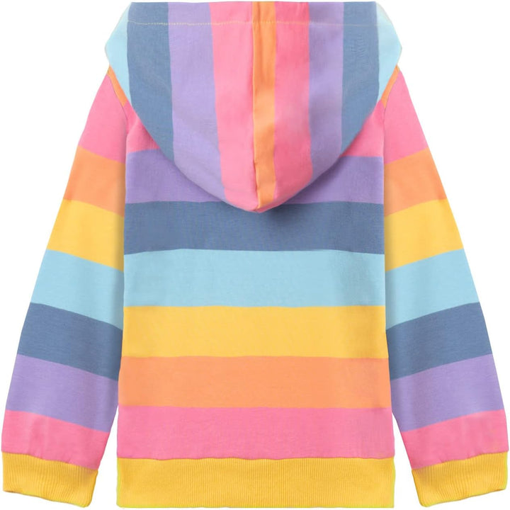 Mud Kingdom Jungen Mädchen Hoodies Pullover Sweatshirts Streifen Patchwork Langarm Krawatte Dye Flor