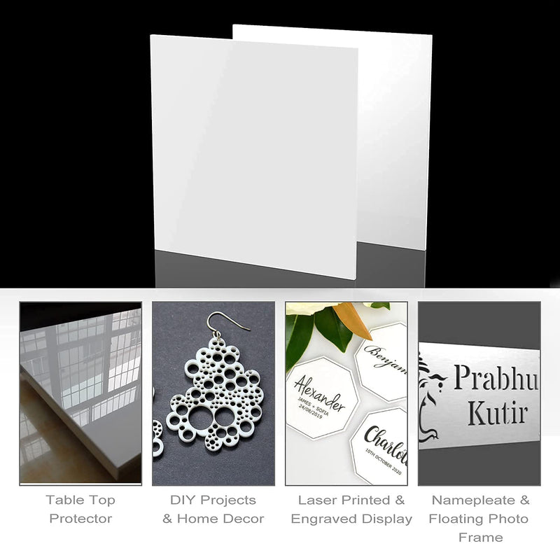 Acryl-Kunststoffplatte Acrylglas Zuschnitt Acrylicglasplatten Acrylglasplatte 305 mm x 305 mm, 1/4 d