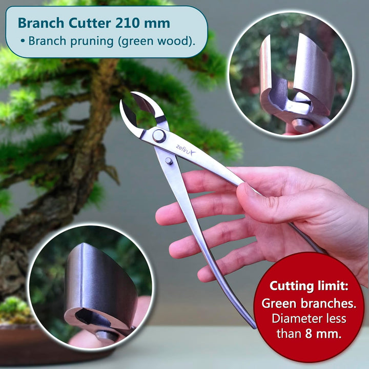 Werkzeugsets für Bonsai 210 mm aus Edelstahl - Knospenzange, Konkavzange mit geradem Schnitt und Etu