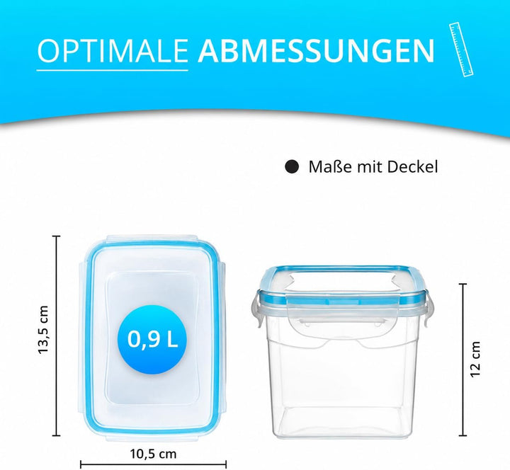 astor24 Premium 4er Set Frischhaltedosen- Mealprep -800ml - 100% luftdicht und auslaufsicher - Aufbe