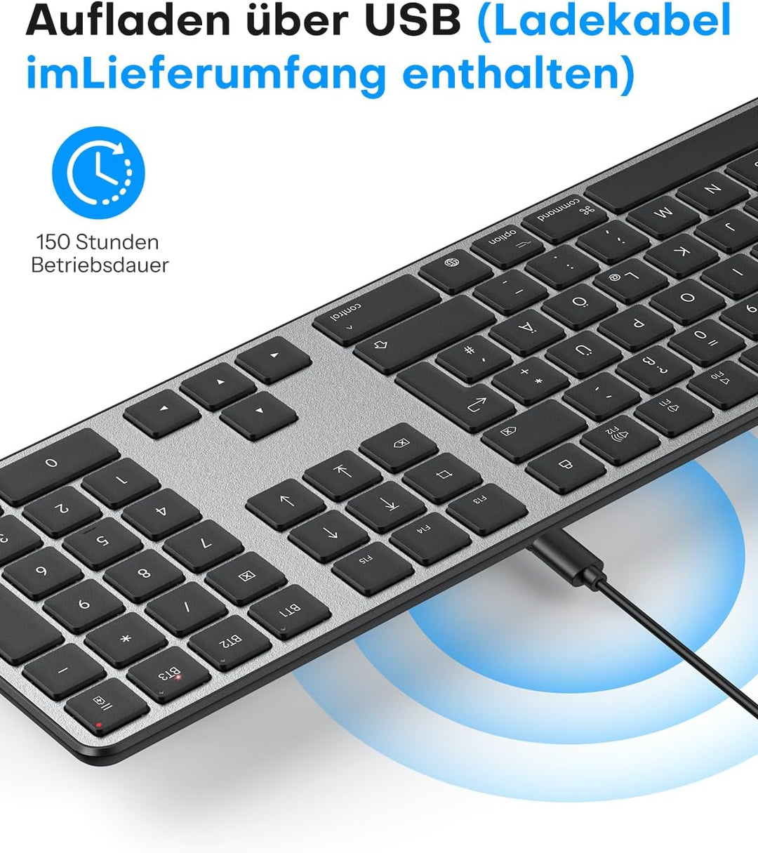 OMOTON Tastatur Maus Set Kabellose für MacBook Air/MacBook Pro/iMac/iMac Pro/Mac mini, Bluetooth Fun