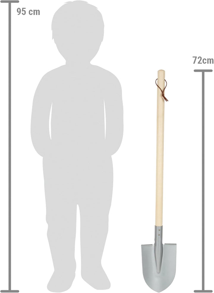 small foot Schaufeln, 6er-Set, grau aus Holz und Metall, kindgerechtes Gartenwerkzeug für Kinder ab
